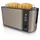 Arendo Toaster für 4 Scheiben, 1500W, Langschlitz, Brötchenaufsatz, Wärmeisoliert, Display, bronze