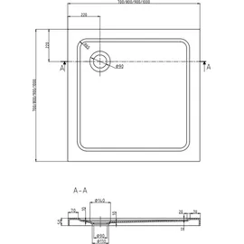 Mexen Rio quadratische Duschkabine 80 x 80 cm, Transparent, Schwarz + Duschwanne Schwarz - 860-080-080-70-00-4070B