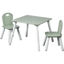 KESPER Kindertisch mit 2 Stühlen 55 x 45 x 55 cm Kiefer lackiert mint