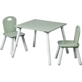 KESPER Kindertisch mit 2 Stühlen 55 x 45 x 55 cm Kiefer lackiert mint