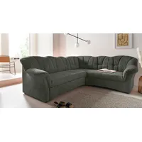 Ecksofa DOMO COLLECTION "Papenburg B/T/H: 242/190/84 cm L-Form", grün (dunkelgrün), B:242cm H:84cm T:190cm, Struktur ( 90% Polyester, 10% Polyacryl);Microfaser PRIMABELLE (100% Polyester);Kunstleder SOFTLUX;Luxus-Microfaser (100% Polyester), Sofas, Ecksofa, wahlweise mit Bettfunktion, Langer Schenkel links oder rechts