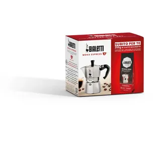 Bialetti Moka Express 3 Tassen silber inkl. Perfetto Moka Classico 250 g