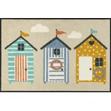 Wash+Dry Fußmatte, Beachhut 50x75cm, innen und außen, waschbar, bunt