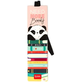 Legami - Lesezeichen mit Gummiband, 4,7 x 17,5 cm, aus FSC®-zertifiziertem Papier, Panda-Thema, hält Sengo und Buch geschlossen, NEED MORE BOOKS