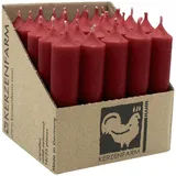 Kerzenfarm Hahn Stabkerzen 100 x 22 mm 25 St. Himbeerrot