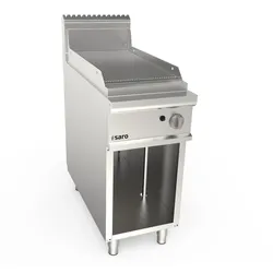 SARO Gasgriddleplatte 400mm breit Standgerät gerillt Mo