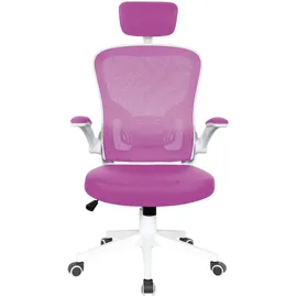 Trisens Bürostuhl mit Kopfstütze rosa/weiß