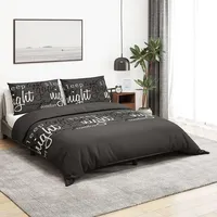 VidaXL Bettwäsche-Set Schwarz 200x200 cm Baumwolle