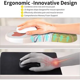 luxuskollektion Ergonomisches Mousepad mit Handauflage und Memory-Schaum