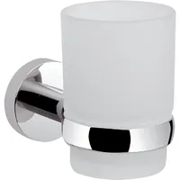 Evenes Glashalter Eight mit Wandhalter, Glas klar, Messing verchromt