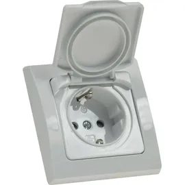 ChiliTec DELPHI Schutzkontakt-Steckdose IP44, 250V/ 16A, inkl. Rahmen, UP, weiß, 2 Stk - Schwarz
