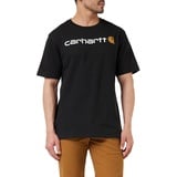 CARHARTT Herren, Lockeres, schweres, kurzärmliges T-Shirt mit Logo-Grafik, Schwarz, XL