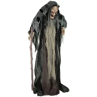 Europalms Halloween Hexe Nahema, 160cm | Animerte Standfigur mit LED-Augen