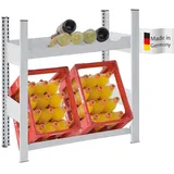 Proregal Getränkekisten- & Weinregal Chiemsee Vino HxBxT 82,5 x 81 x 33,5 cm 2 Kisten auf 1 Ebene & 13 Flaschen auf 1 Ebene Lichtgrau