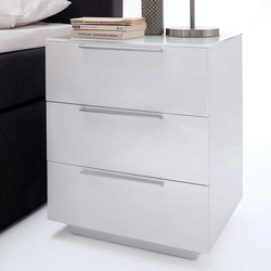 Nachtschrank in Weiß 3 Schubladen