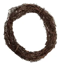 NaDeco Clematis-Kranz in Natur, Durchmesser ca. 25cm Naturkranz Mühlenbeckia-Ring Deko-Kranz Naturkranz Rebenkranz Weidenkranz Türkranz Waldrebe Osternest Osterdeko Naturdeko