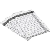 Ross 3er Pack Halbleinen Geschirrtücher Exclusiv Karo Weißfond 50x70 cm