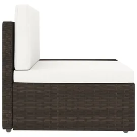 vidaXL 9-tlg. Garten-Lounge-Set mit Kissen Braun Poly Rattan