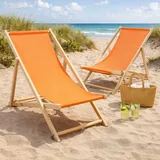 HAGO® 2er Set Liegestuhl Doppelpack Strandliege Stuhl Strand Sonnenliege Garten