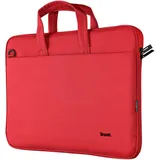 Trust Bologna Slim Laptop Eco Tasche bis 16 Zoll aus Recyceltem Kunststoff, mit Schultergurt, Nachhaltige Umhängetasche für Reisen, Business, Büro, Schule - Rot