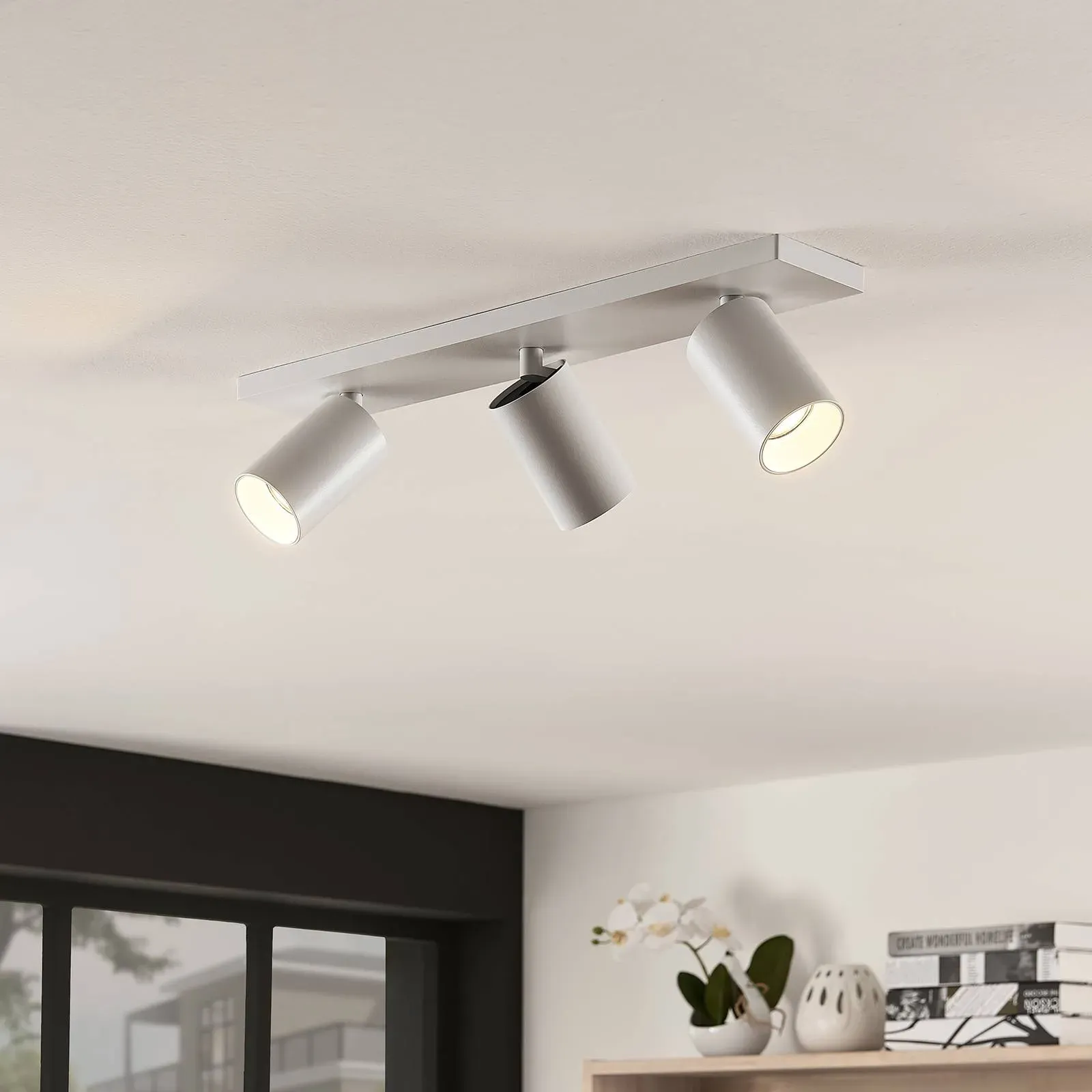 Arcchio Strahler Brinja, 2er-Set, weiß, eckig, 3-flg., GU10 Brinja Arcchio, dimmbar, weiß / opal, für Flurbereich, Aluminium, Modern, Strahler - 48 cm - 9 cm - 12.2 cm