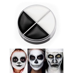 Kryolan GmbH Theaterschminke Creme Make-up schwarz-weiß 15 ml, Voll deckende Cremeschminke auf Wachsbasis für Skelett, Pantomime, Ka schwarz