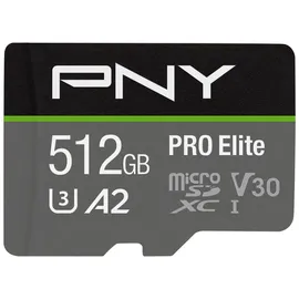 PNY microSDXC Pro Elite 512 GB Class 10 UHS-I A1 V30 + SD-Adapter