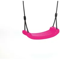 Dice Schaukelsitz aus Kunststoff Pink mit schwarzem geflochtenem Seil