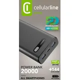 Cellular Line Power Bank Fast 20000 PD Black (60975) - Schwarz
