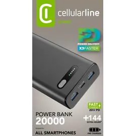 Cellular Line Power Bank Fast 20000 PD Black (60975) - Schwarz