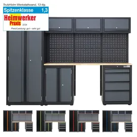 Trutzholm Hochschrank Stahl Holz 260 x 183 cm orange abschließbar