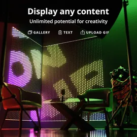 Twinkly Matrix RGB LED-Panel – 480 LEDs – 1 × 1 m – Transparent – App-gesteuert – Innenbereich – Smart Lighting - Silber/Transparent