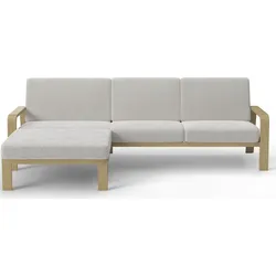 Ecksofa SIT & MORE "Kolding L-Form", beige, B:264cm H:91cm T:178cm, 100% Polyester, Sofas, Armlehnen aus Buchenholz in natur, verschiedene Bezüge und Farben