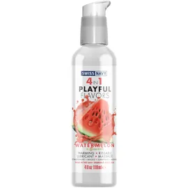 Swiss Navy - 4 in 1 Gleitmittel mit Wassermelonengeschmack - Wärmendes Vergnügen - Essbar, Sanft, Erregend - 118ml/4oz