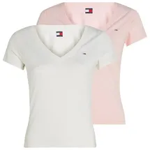 Tommy Hilfiger TJW 2PACK V-Neck Tee Ecru/Precious Pink XS