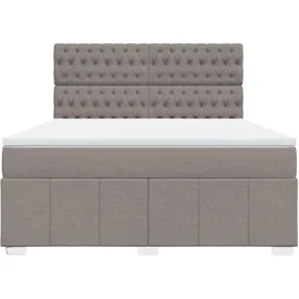 vidaXL Boxspringbett mit Matratze Taupe 180x200 cm Stoff
