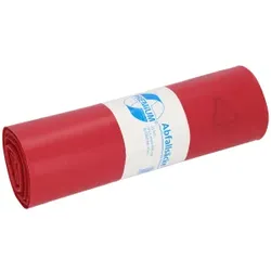 DEISS PREMIUM Abfallsack 70 Liter rot, ca. 1060 g/Rolle, Typ 60, Müllsack geeignet für farbige Abfallentsorgung, Maße (B x L): 575 x 1000 mm, 1 Rolle = 25 Säcke