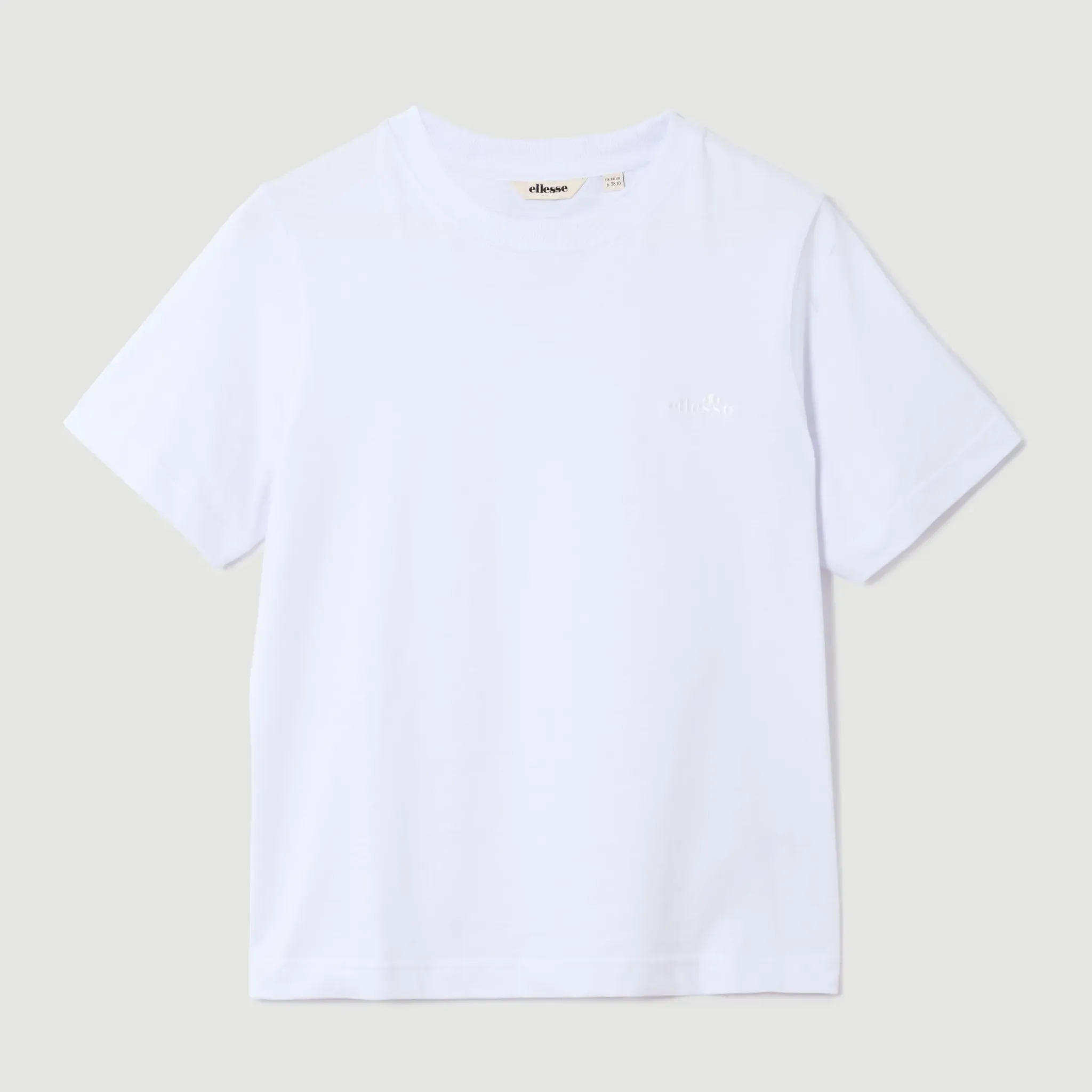 T-Shirt ELLESSE, Damen, Gr. 38, weiß, Obermaterial: 95% Baumwolle, 5% Elasthan, Rundhals, Shirts T-Shirt, mit Rundhalsausschnitt, Kurzarm-Design, aus Baumwolle und Elasthan