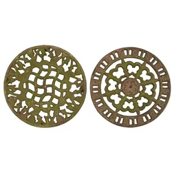 IB Laursen Eisen Untersetzer mit Mustern im 2er Set, H: 2, Ø 17 cm