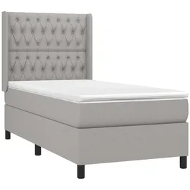 vidaXL Boxspringbett 100 x 200 cm Hellgrau
