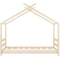 vidaXL Kinderbett mit Himmel Kiefer 70 x 140 cm braun