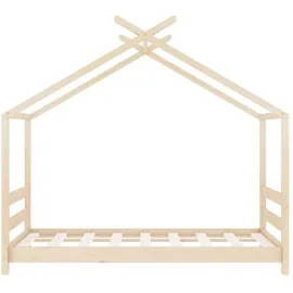 vidaXL Kinderbett mit Himmel Kiefer 70 x 140 cm braun