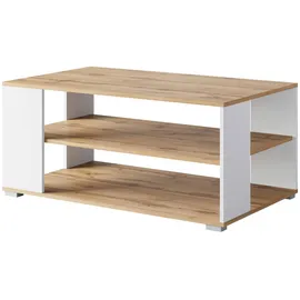 P & B Couchtisch Narobi-I ca. 100x45x60 cm, Eiche/Weiß