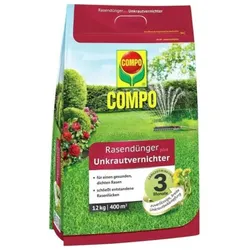 COMPO Rasendünger mit Unkrautvernichter - 12 kg für 400 m2, 13326