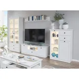 GuenstigEinrichten trendteam smart living - Wohnwand Anbauwand - Wohnzimmer - Baxter - Aufbaumaß (BxHxT) 331 x 196 x 41 cm - Farbe Weiß - 186096101