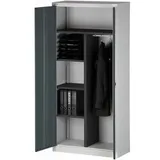 BISLEY Flügeltürenschrank Stahl 91,4 x 40,0 x 195,0 cm anthrazit/hellgrau 3 Fachböden abschließbar