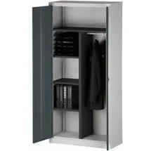 BISLEY Flügeltürenschrank Stahl 91,4 x 40,0 x 195,0 cm anthrazit/hellgrau 3 Fachböden abschließbar