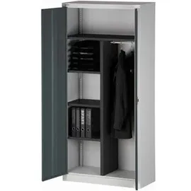 BISLEY Flügeltürenschrank Stahl 91,4 x 40,0 x 195,0 cm anthrazit/hellgrau 3 Fachböden abschließbar