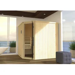 WEKA Ecksauna »Varberg Eck 3«, BxHxT: 194 x 199 x 194 cm - braun
