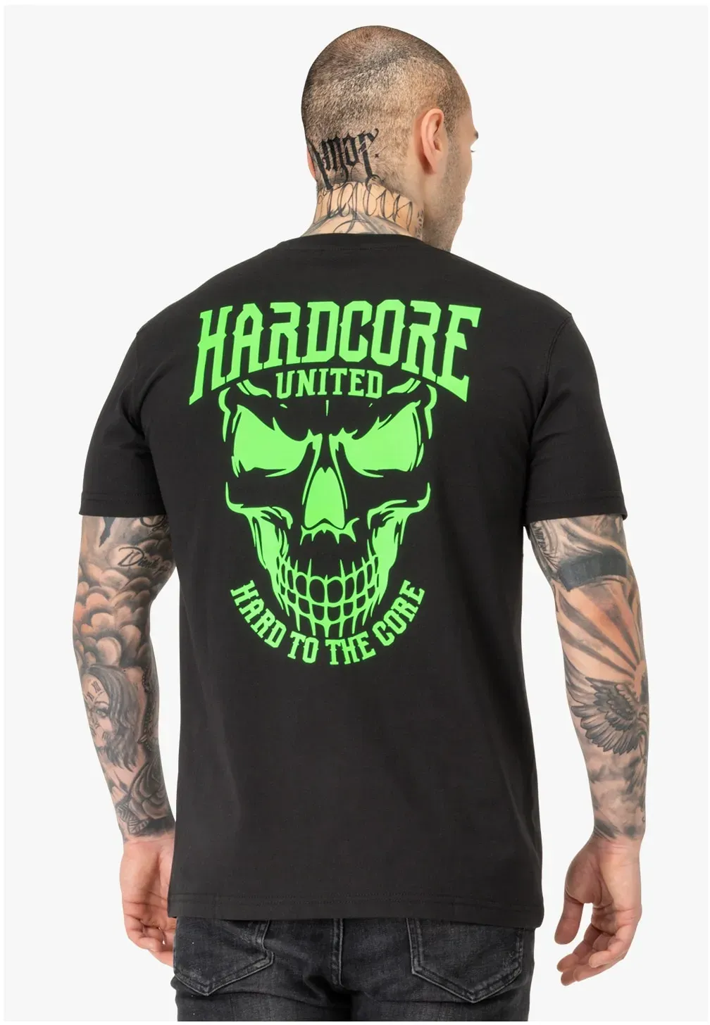 Hardcore United Herren T-Shirt normale Passform SKULLY